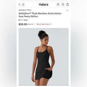 HALARA SoftlyZero™ Plush Backless Active Dress-Easy Peezy Edition in Black